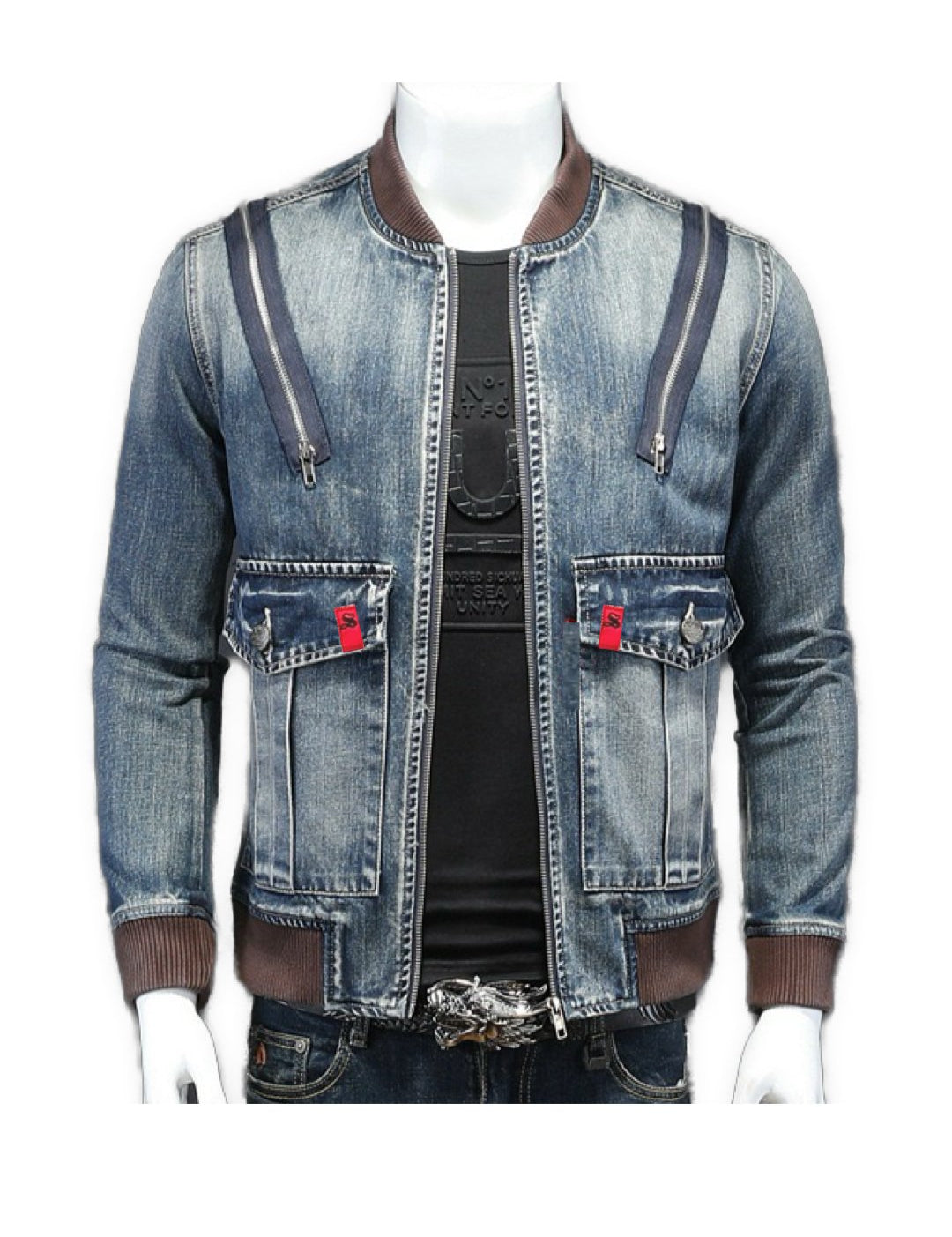 Vudunask - Long Sleeve Jeans Jacket for Men - Sarman Fashion - Wholesale Clothing Fashion Brand for Men from Canada