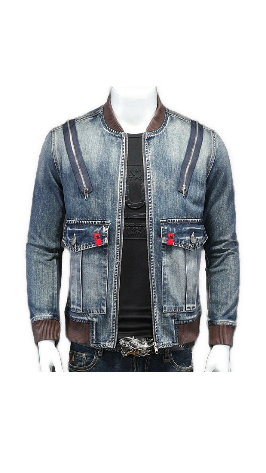 Vudunask - Long Sleeve Jeans Jacket for Men - Sarman Fashion - Wholesale Clothing Fashion Brand for Men from Canada