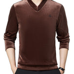 Vulat - Velvet V-Neck Long Sleeve Shirt for Men - Sarman Fashion - Wholesale Clothing Fashion Brand for Men from Canada