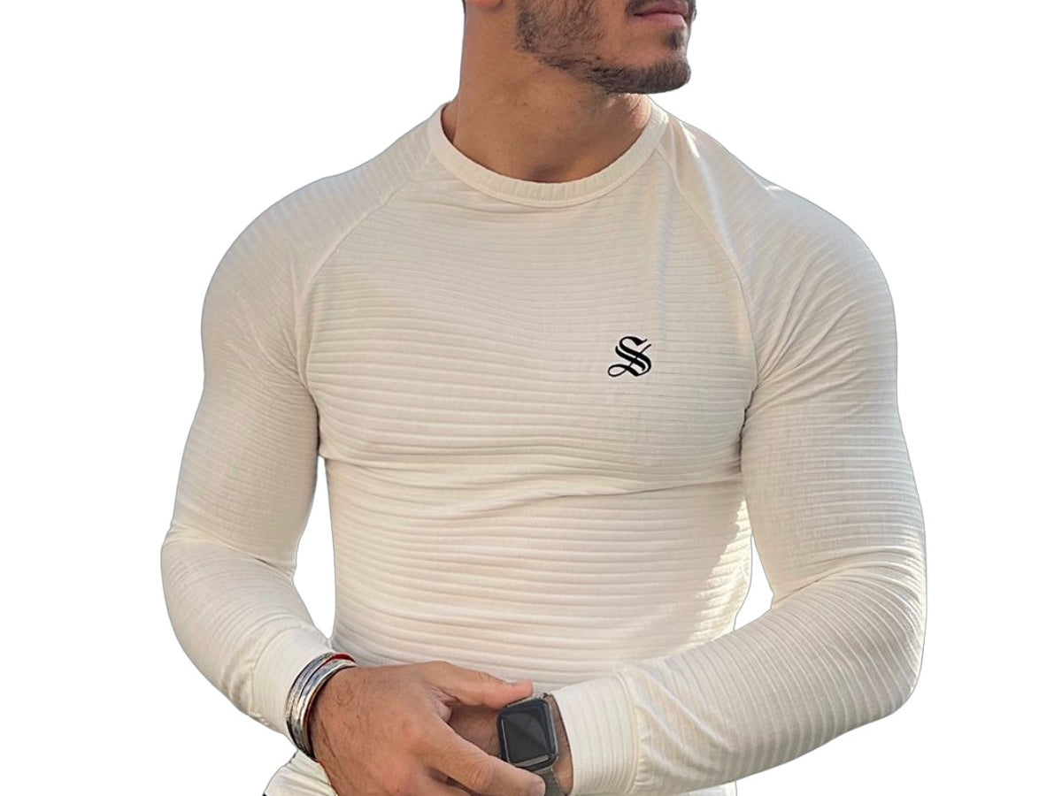 White Base - White Long Sleeve Shirt for Men - Sarman Fashion - Wholesale Clothing Fashion Brand for Men from Canada