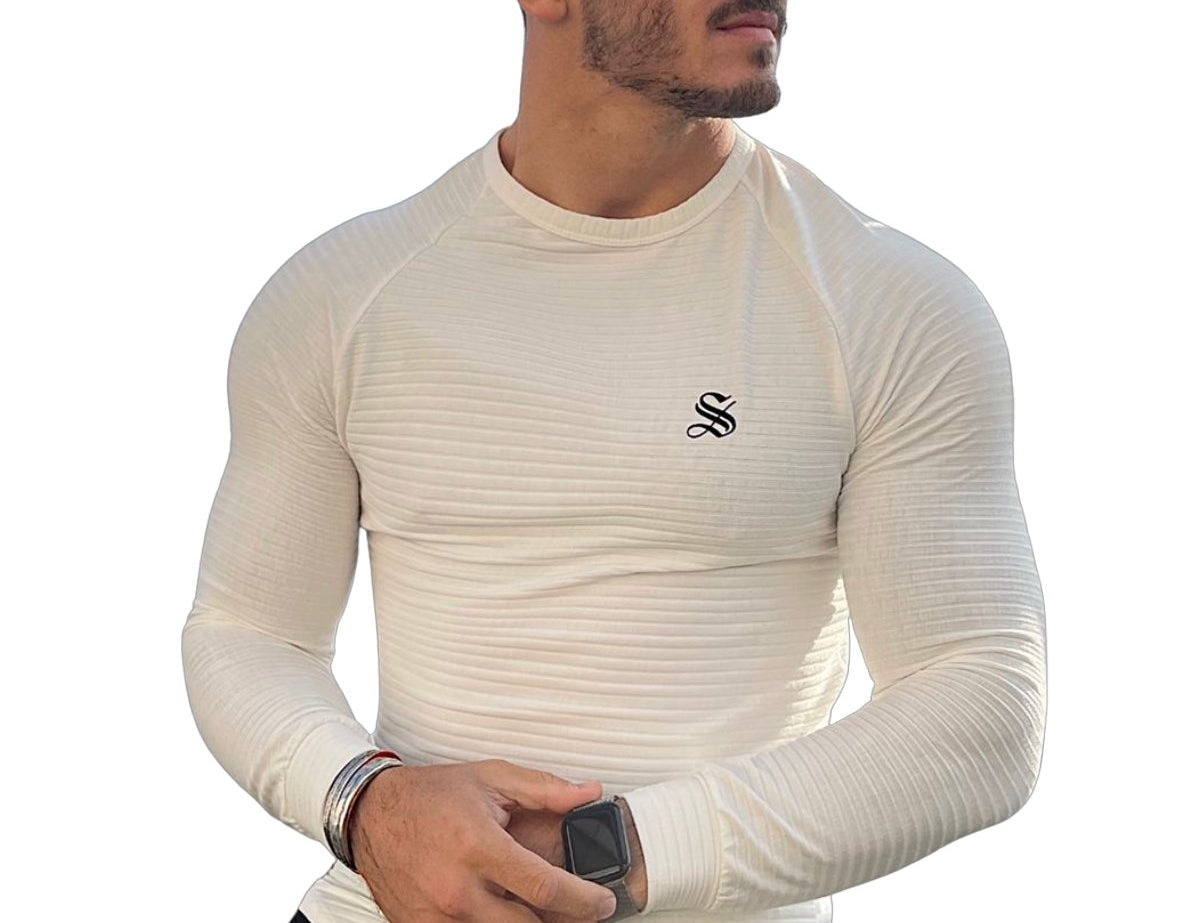 White Base - White Long Sleeve Shirt for Men - Sarman Fashion - Wholesale Clothing Fashion Brand for Men from Canada