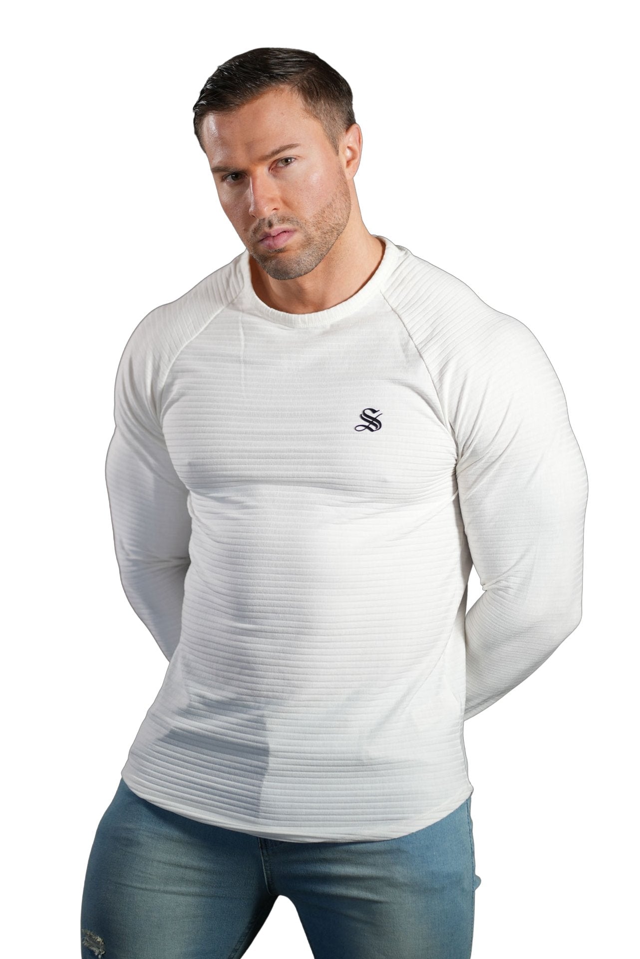 White Base - White Long Sleeve Shirt for Men - Sarman Fashion - Wholesale Clothing Fashion Brand for Men from Canada