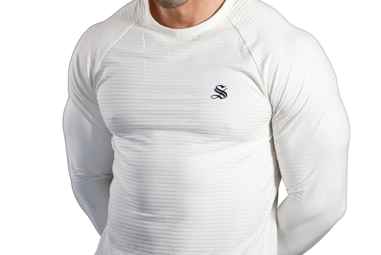 White Base - White Long Sleeve Shirt for Men - Sarman Fashion - Wholesale Clothing Fashion Brand for Men from Canada