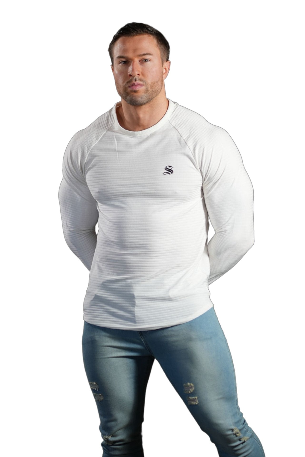 White Base - White Long Sleeve Shirt for Men - Sarman Fashion - Wholesale Clothing Fashion Brand for Men from Canada