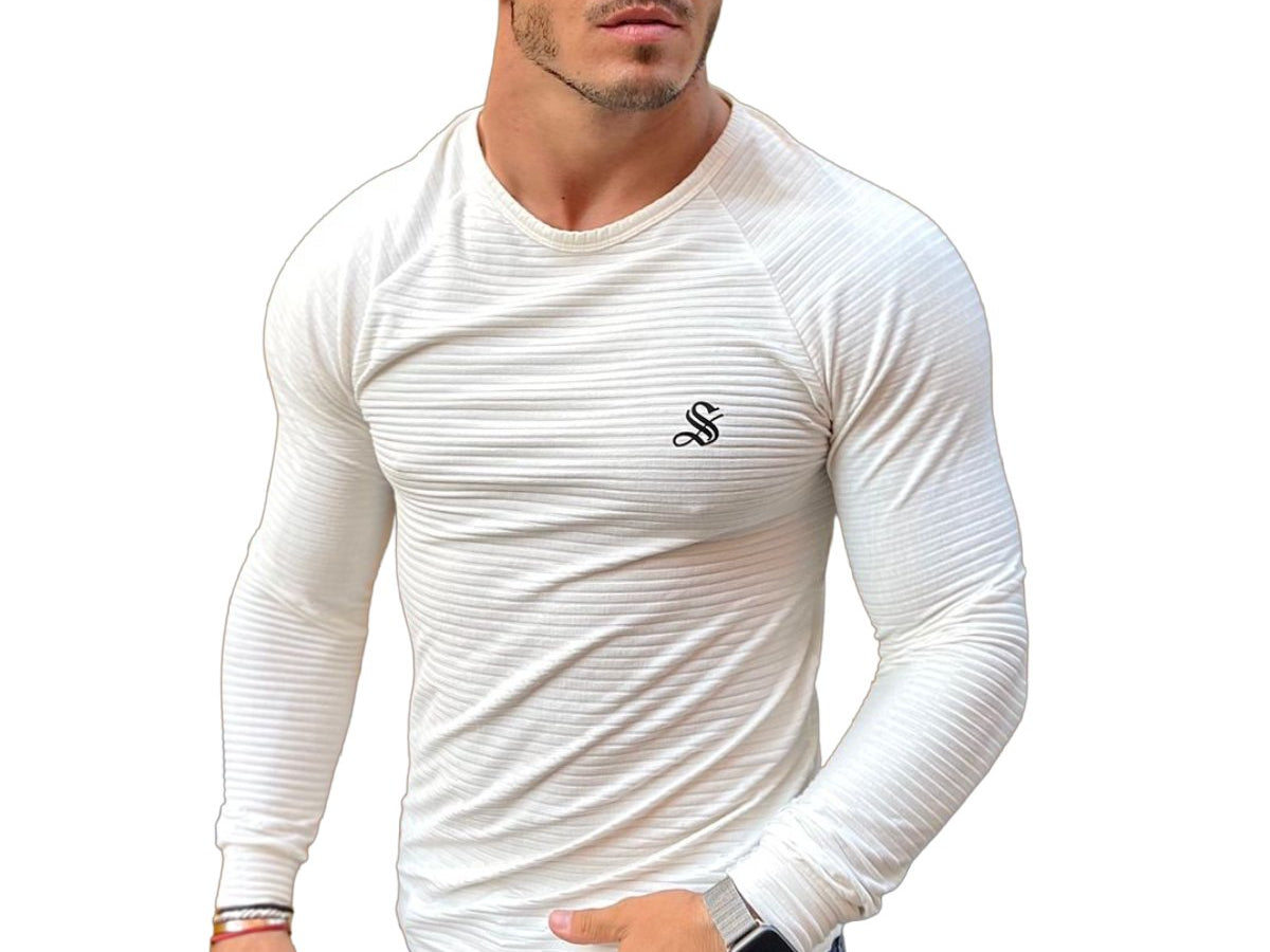 White Base - White Long Sleeve Shirt for Men (PRE-ORDER DISPATCH DATE 25 DECEMBER 2021) - Sarman Fashion - Wholesale Clothing Fashion Brand for Men from Canada
