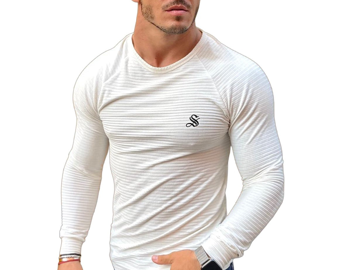 White Base - White Long Sleeve Shirt for Men (PRE-ORDER DISPATCH DATE 25 DECEMBER 2021) - Sarman Fashion - Wholesale Clothing Fashion Brand for Men from Canada