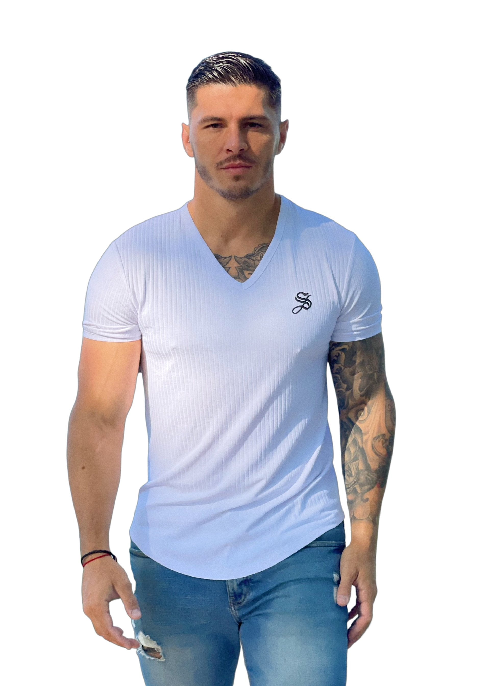 White Tiger - White T-shirt for Men - Sarman Fashion - Wholesale Clothing Fashion Brand for Men from Canada