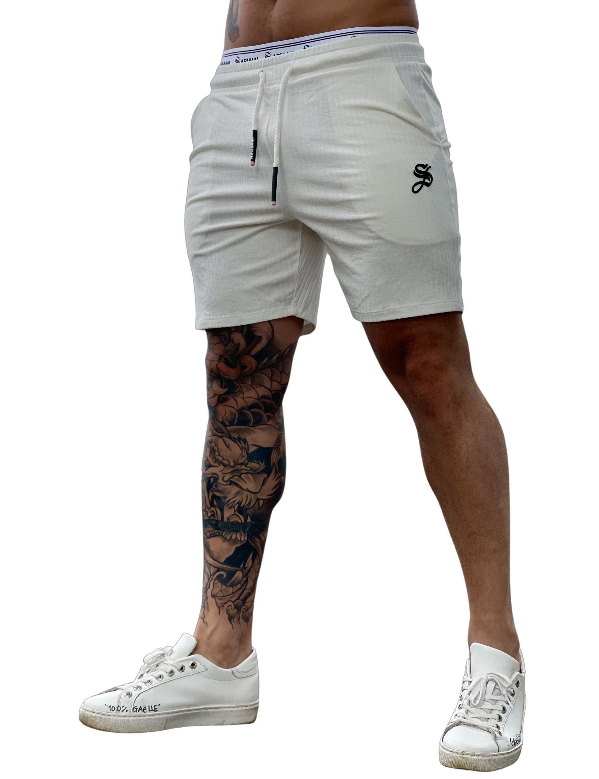White Warrior - White Shorts for Men - Sarman Fashion - Wholesale Clothing Fashion Brand for Men from Canada