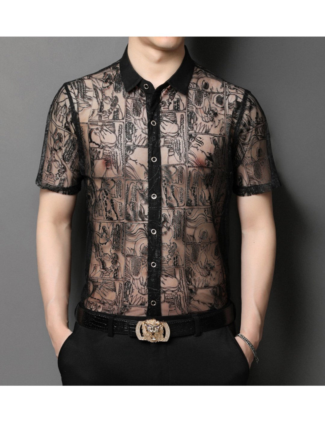 Wumuwa - Short Sleeves Shirt for Men - Sarman Fashion - Wholesale Clothing Fashion Brand for Men from Canada