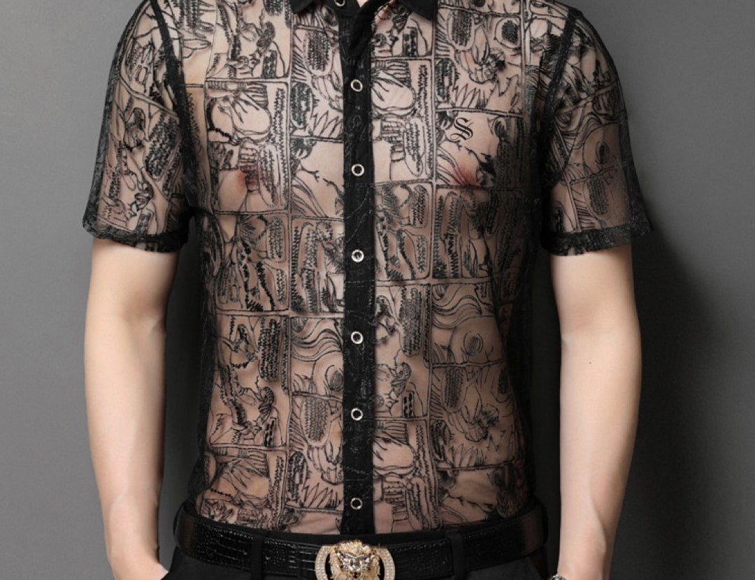 Wumuwa - Short Sleeves Shirt for Men - Sarman Fashion - Wholesale Clothing Fashion Brand for Men from Canada