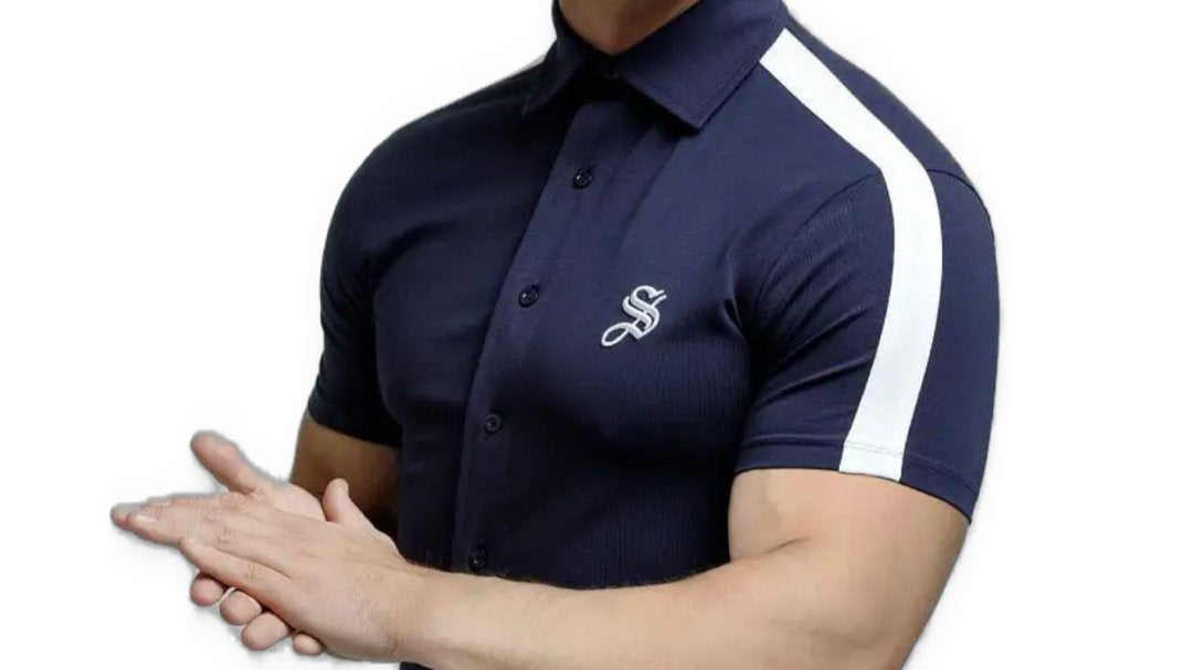 Yepan - Blue Polo Shirt for Men (PRE-ORDER DISPATCH DATE 25 September 2024) - Sarman Fashion - Wholesale Clothing Fashion Brand for Men from Canada