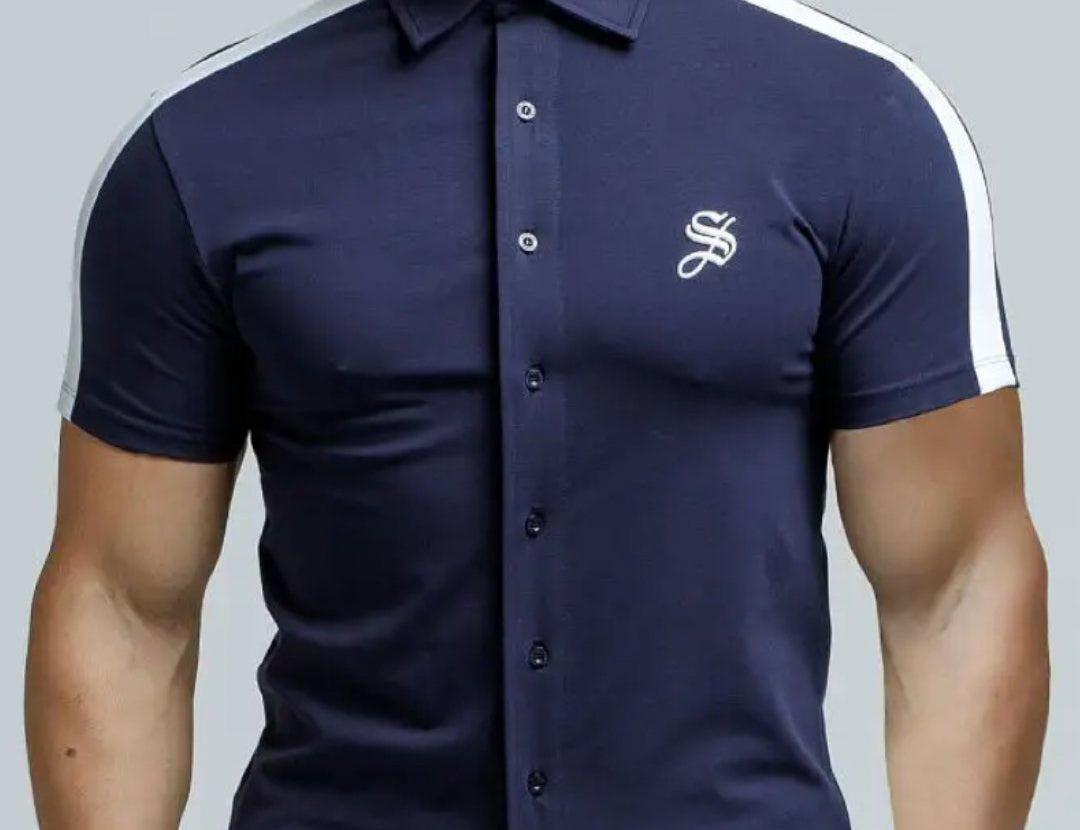 Yepan - Blue Polo Shirt for Men (PRE-ORDER DISPATCH DATE 25 September 2024) - Sarman Fashion - Wholesale Clothing Fashion Brand for Men from Canada