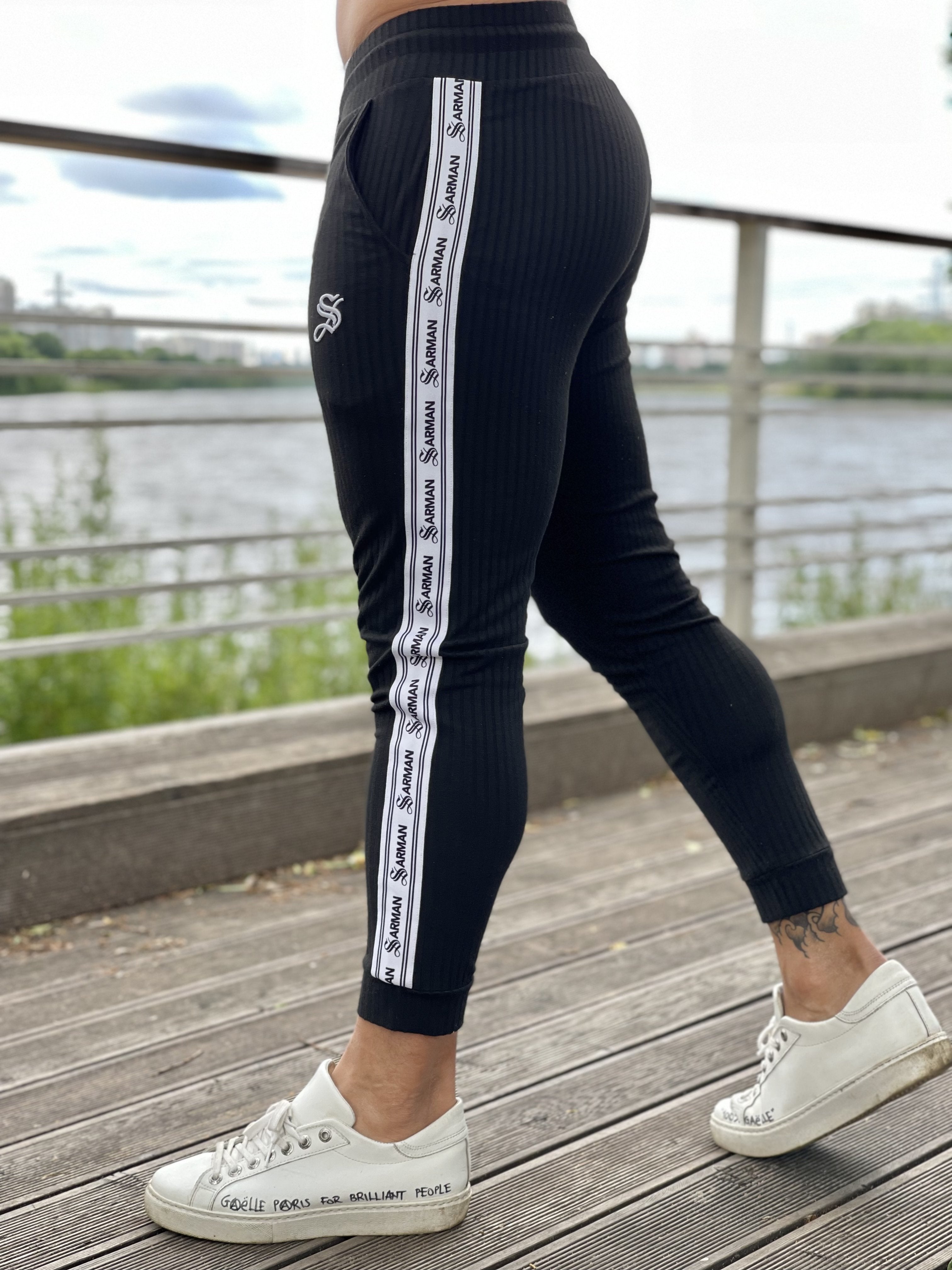 Yiketty - Black Joggers for Men - Sarman Fashion - Wholesale Clothing Fashion Brand for Men from Canada