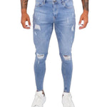 Zelei - Light Blue Skinny Jeans for Men (PRE-ORDER DISPATCH DATE 25 September 2024) - Sarman Fashion - Wholesale Clothing Fashion Brand for Men from Canada