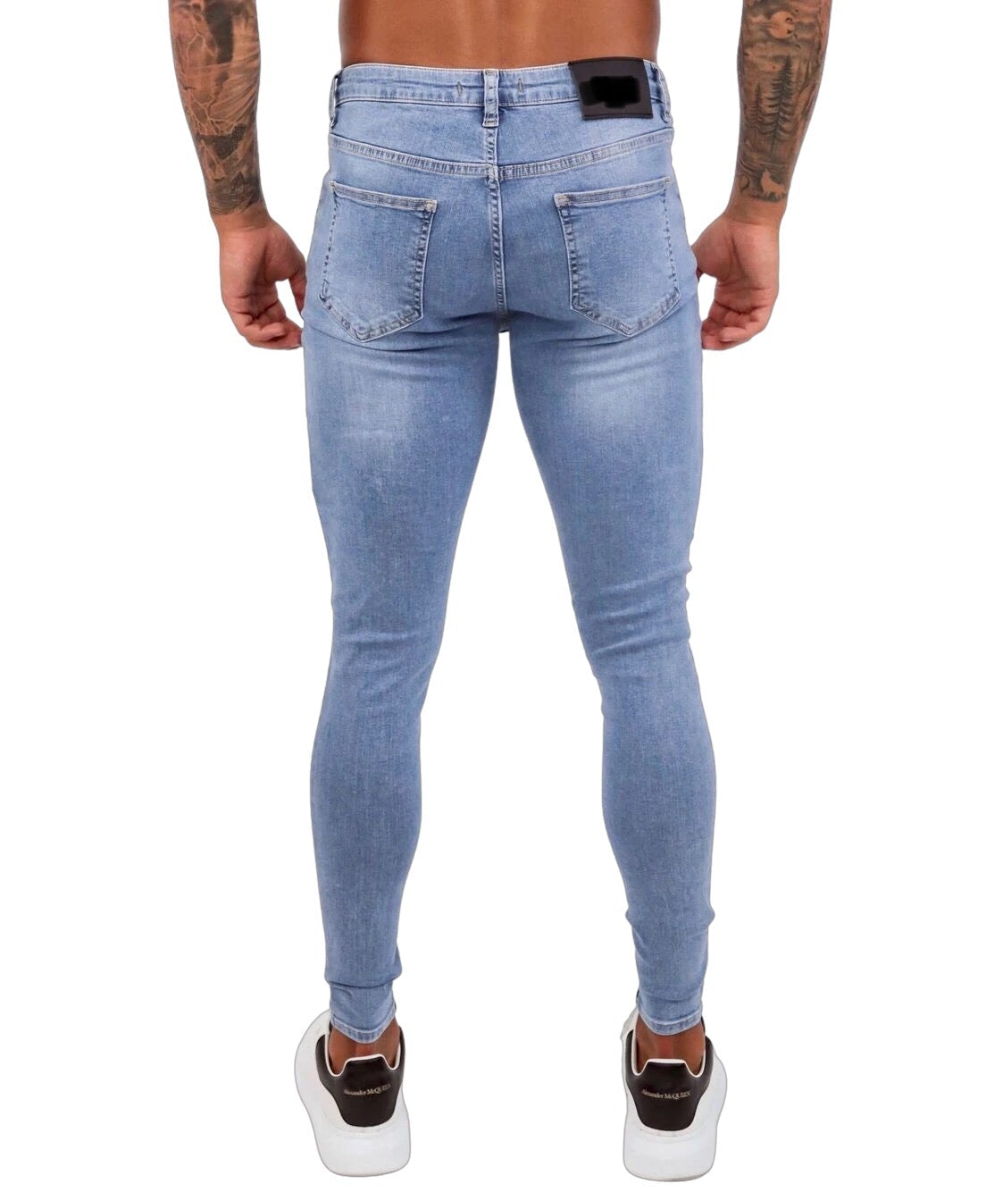 Zelei - Light Blue Skinny Jeans for Men (PRE-ORDER DISPATCH DATE 25 September 2024) - Sarman Fashion - Wholesale Clothing Fashion Brand for Men from Canada