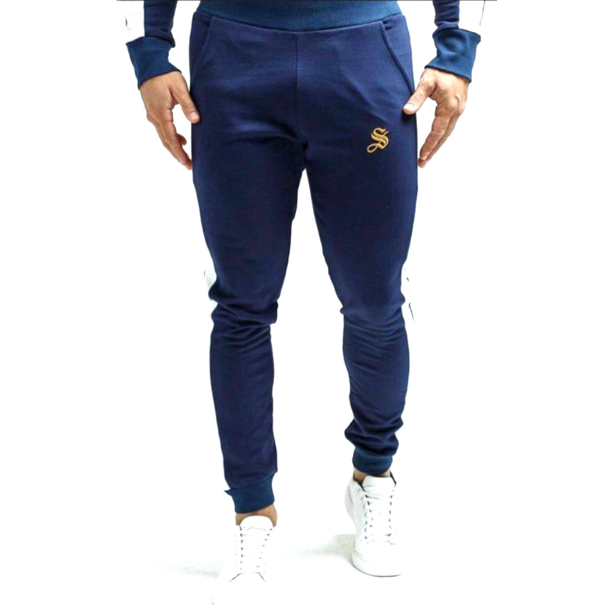 Zi - Blue Joggers for Men (PRE-ORDER DISPATCH DATE 25 September 2024) - Sarman Fashion - Wholesale Clothing Fashion Brand for Men from Canada