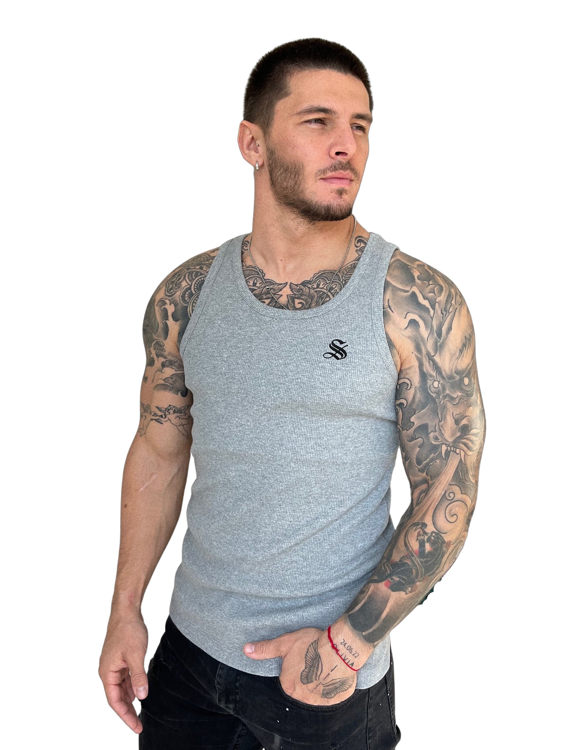 Zolano - Gris Tank Top for Men - Sarman Fashion - Wholesale Clothing Fashion Brand for Men from Canada