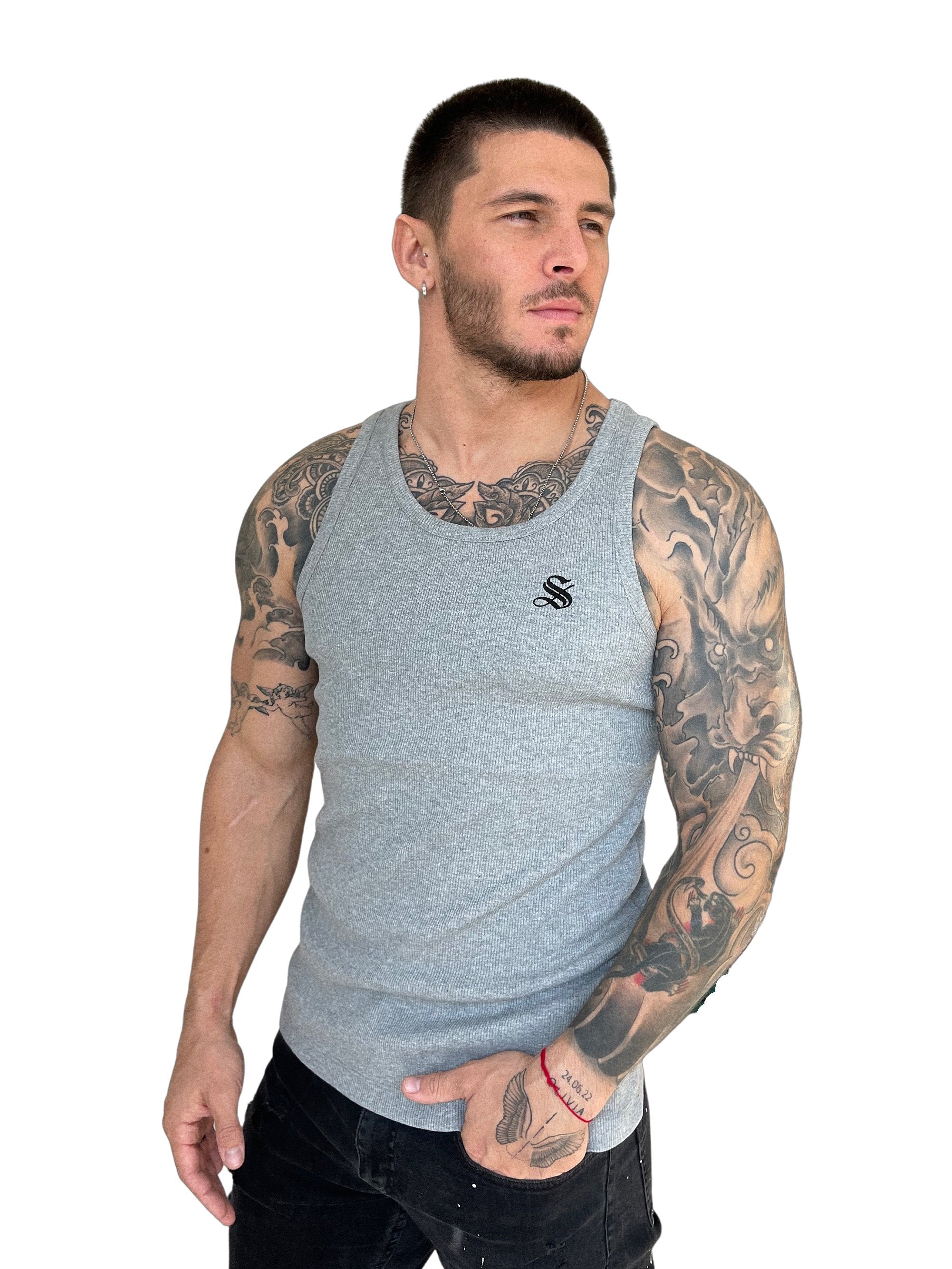 Zolano - Gris Tank Top for Men - Sarman Fashion - Wholesale Clothing Fashion Brand for Men from Canada