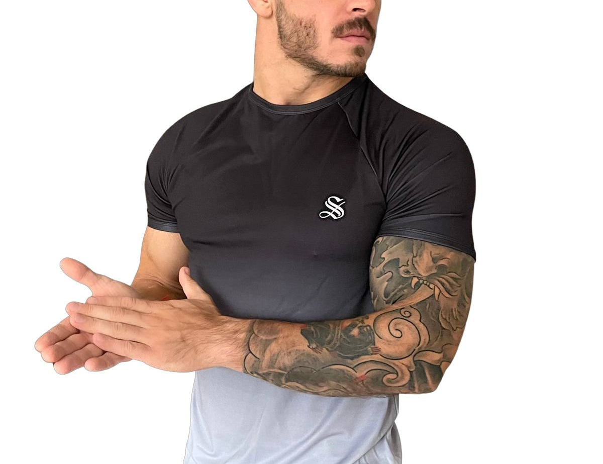 Zomik - Black/Grey T-Shirt for Men (PRE-ORDER DISPATCH DATE 1 JULY 2022) - Sarman Fashion - Wholesale Clothing Fashion Brand for Men from Canada