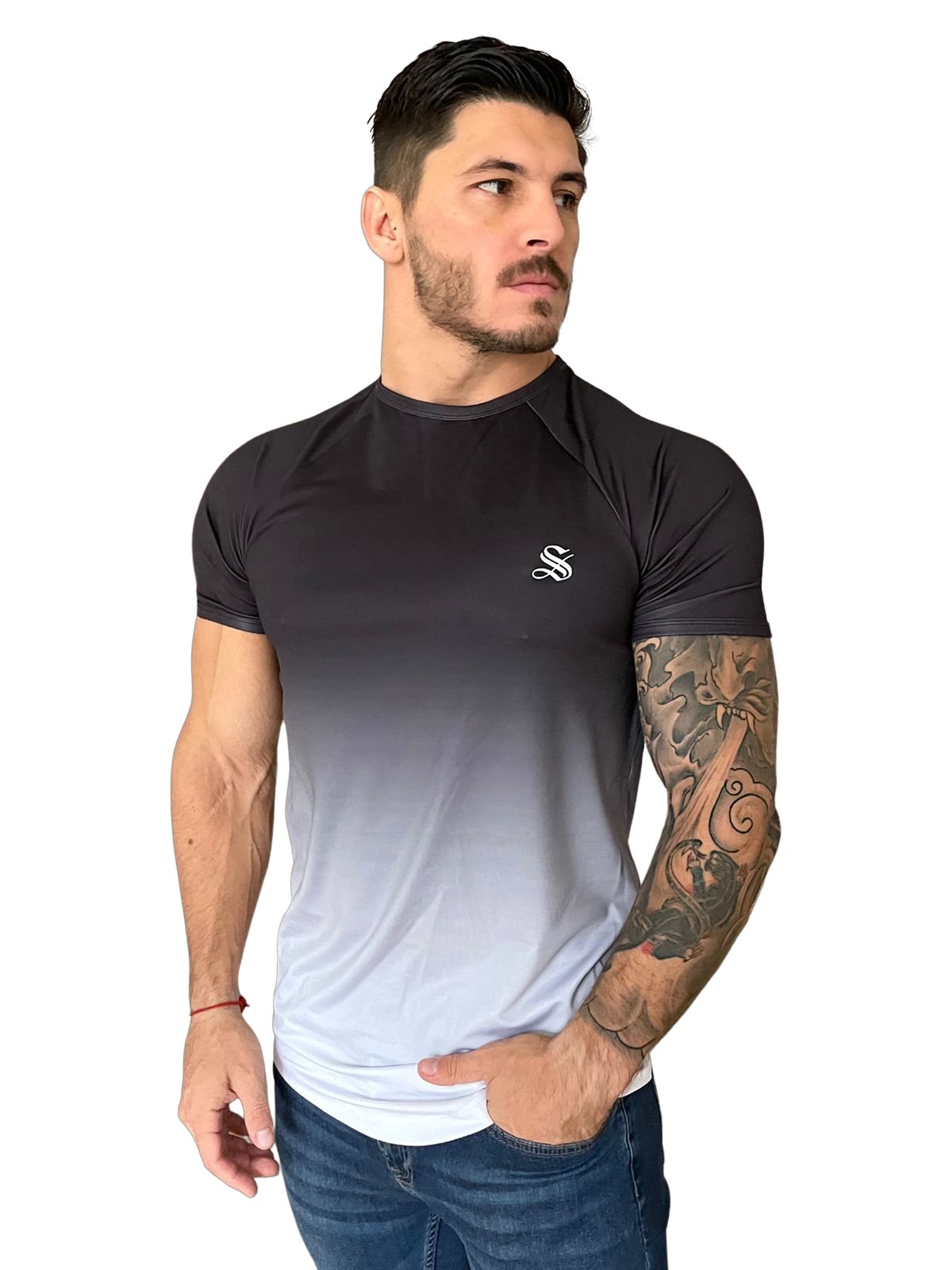 Zomik - Black/Grey T-Shirt for Men (PRE-ORDER DISPATCH DATE 1 JULY 2022) - Sarman Fashion - Wholesale Clothing Fashion Brand for Men from Canada